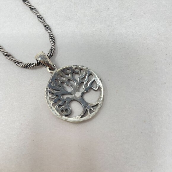 Tree of Life Sterling Silver Necklace Pendant Marked‎ 925 Nature Cottage Fairy - Picture 11 of 14